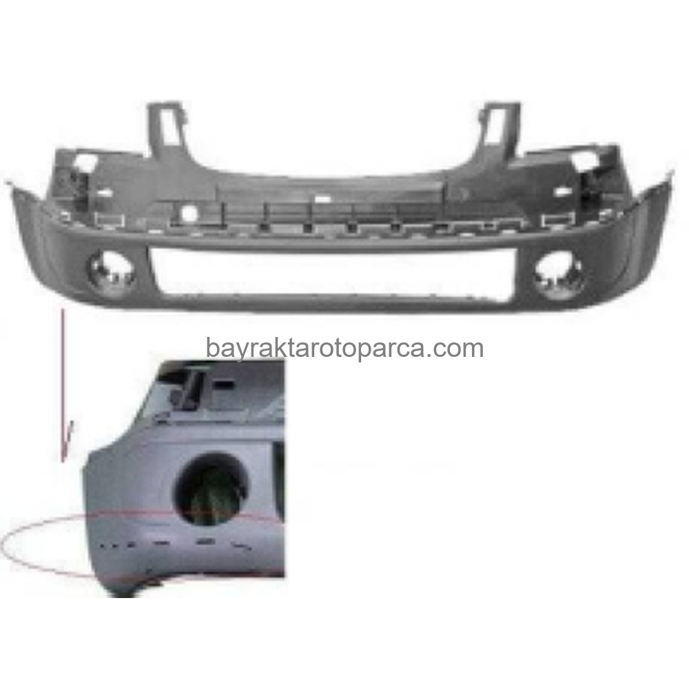 Citroen C2 Ön Tampon Alt Prç Spoi Delikli Astarlı 2003-2008
